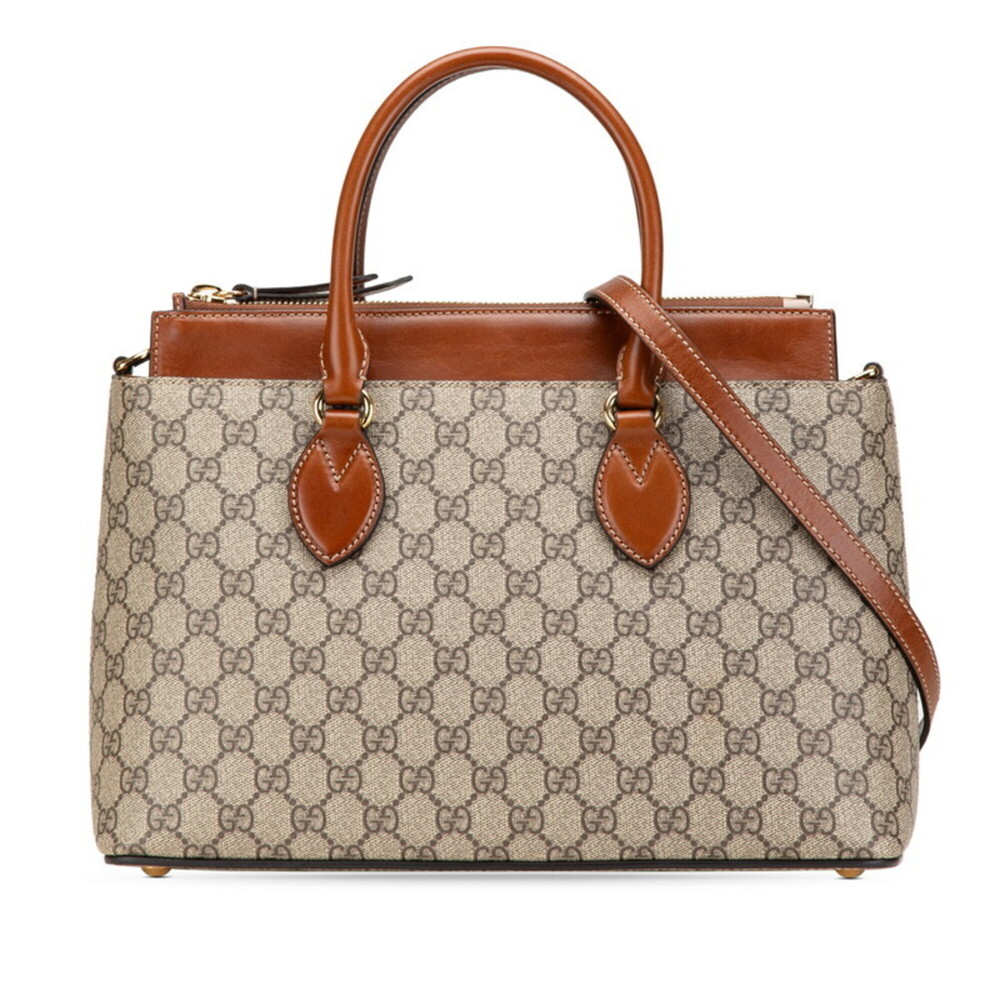 GUCCI Authentic Brown Leather Shoulder Bag - Picture 1 of 11